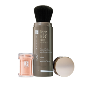Noon Aesthetics Puder ochronny SPF 50 w pędzlu, do każdego rodzaju cery, odcień 2,  Brush&Go